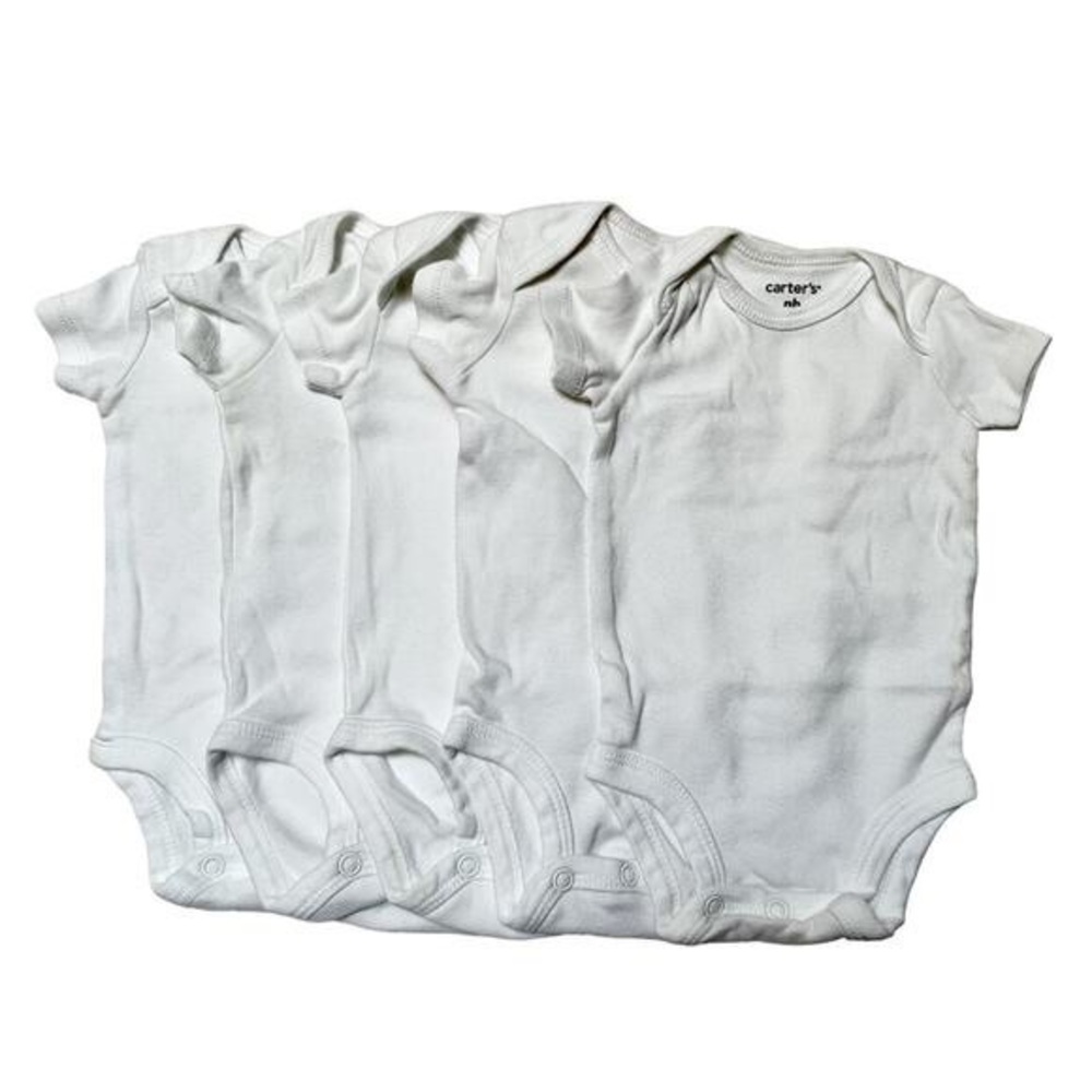 Carter's Classic White Baby Bodysuits